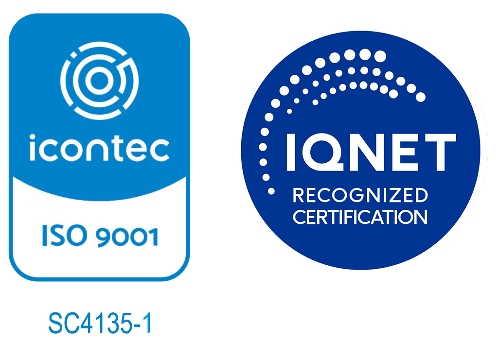 Certificación ISO 9001 de ICONTEC e IQNET - Código SC4135-1